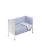 Cot Monet Premium + Set Cot Bed 60X120 (Duvet Cover+Bumper+Pillow) Cotton - Mod. Estrella M - Blue
