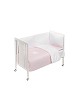Cot Monet Premium + Set Cot Bed 60X120 (Duvet Cover+Bumper+Pillow) - Cotton - Mod. Estrella - Pink