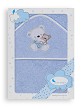 Bath Towel - 100X100 - 400 Gsm Cotton Terry - Mod. Osito Columpio - Blue