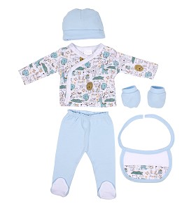 Set Regalo 5 Piezas Zoo Azul