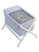 Crib In X In White Beech + Bedding + Garment + Mattress - Mod. Love You - Blue