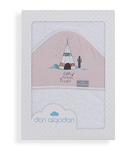 Don Algodón Bath Cape White Pink Dakota