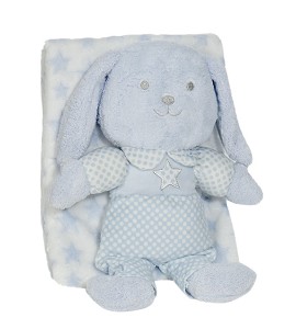 Set Peluche Manta Rabbit Azul