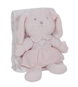 Set Peluche Manta Rabbit Rosa