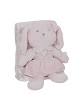 Bubble Blanket - 80 X 110 - Coral Flecce + Plush Toy Rabbit - Pink
