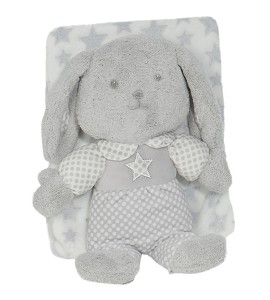 Set Peluche Manta Rabbit Gris