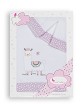 3 Pcs Bedding For Crib(Sheet106X82+Fitted S.85X55X9+Case50X30)Cotton Flannel- Mod. Llama-W/Pink