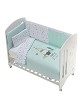 3 Pcs Set Cot Bed 60X120 (Duvet Cover+Bumper+Pillow) - Cotton Jersey - Mod. Dakota - Green
