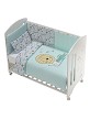 3 Pcs Set Cot Bed 60X120 (Duvet Cover+Bumper+Pillow) - Cotton Jersey - Mod. Indara - Green