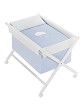Crib In X In White Beech + Bedding + Garment + Mattress - Mod. Viggo - Blue
