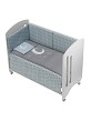 Cot Lovely Premium + Set Cot Bed 60X120 (Quilt+Bumper+Pillow) - Cotton - Mod. Luna Universo - Green