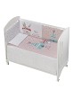 Cot Lovely Premium + Set Cot Bed 60X120 (Quilt+Bumper+Pillow) - Cotton - Mod. Tipi Oso - Pink