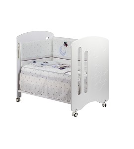 Cot Lovely Premium + Set Cot Bed 60X120 (Quilt+Bumper+Pillow) - Cotton - Mod. Oso Amoroso - Beige