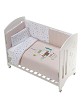 Cot New Star Premium + Set Cot Bed 60X120 (Duvet Cover+Bumper+Pillow) - Cotton - Mod. Dakota - Pink