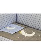 Cot Lovely Premium + Set Cot Bed 60X120 (Quilt+Bumper+Pillow) - Cotton - Mod. Luna Universo - Blue