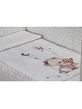 Cot Lovely Premium + Set Cot Bed 60X120 (Quilt+Bumper+Pillow) - Cotton - Mod. Oso Columpio - Pink