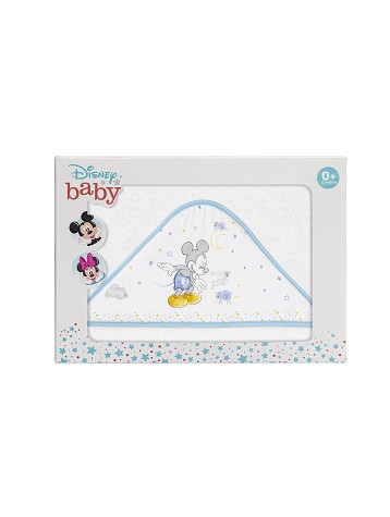 Bath Cape White and Blue Disney Counting Sheep Mickey