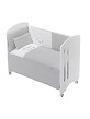 3 Pcs Set Cot Bed 60X120 (Quilt+Bumper+Pillow) - Cotton Waffel - Mod. Viggo - Gray
