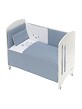 3 Pcs Set Cot Bed 60X120 (Quilt+Bumper+Pillow) - Cotton Waffel - Mod. Viggo - Petrol