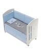 3 Pcs Set Cot Bed 60X120 (Quilt+Bumper+Pillow) - Cotton Jersey - Mod. Love You - Blue