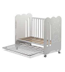 Cot Bed For Mattress 60X120 - Mod. Curve - White Color