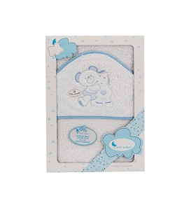 Bath Cape Blue White Bear Pony