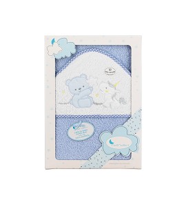 Bath Cape Blue Bear Unicorn