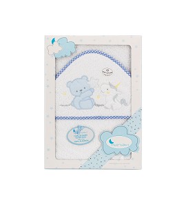 Bath Cape Blue White Bear...