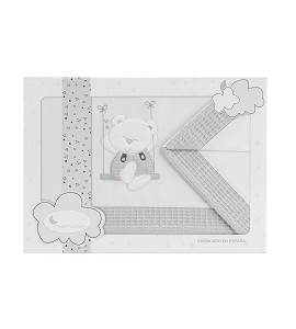 Sábanas Cuna Swing Blanco Gris