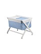 Crib In X In White Beech + Bedding + Garment + Mattress - Mod. Star - Blue
