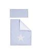 Crib In X In White Beech + Bedding + Garment + Mattress - Mod. Estrella - Blue