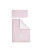 Crib In X In White Beech + Bedding + Garment + Mattress - Mod. Estrella - Pink