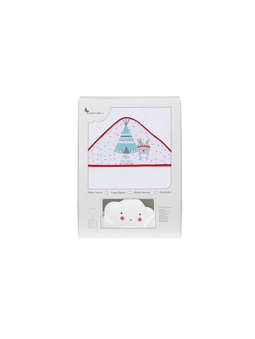 Bath Cape Tipi Bear White Red with GIFT White Cloud Night Lamp