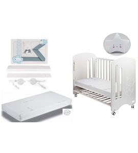 Lovely Premium Cradle Co-sleeping with mattress, Cradle Sheets Petrol Swing and Star night lamp Gift