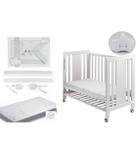 Moonet Premium Cradle Co-sleeping with mattress, Cradle Sheets Mint Swing and Star night lamp Gift