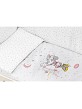 Co-Sleeping Crib Minana In White Beech + Bedding + Garment + Mattress - Mod. Minnie - Pink
