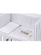 Co-Sleeping Crib Minana In White Beech + Bedding + Garment + Mattress - Mod. Mickey - Blue