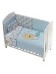 Cot New Star Premium + Set Cot Bed 60X120 (Duvet Cover+Bumper+Pillow) - Cotton - Mod. Indara - Blue